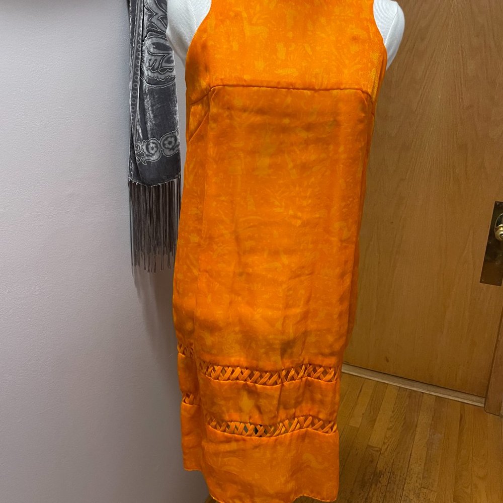 Unique Dress from Mexican Dressmaker.  Orange (Item#1104)